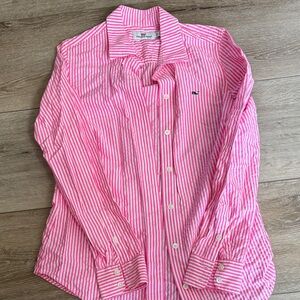 Vineyard Vines Pink and White Striped Shirt